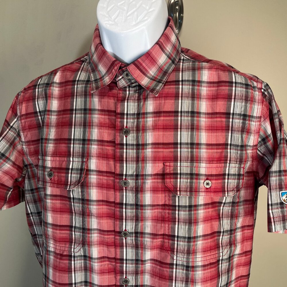 🏕️ KUHL Men’s 2-Pack Hiking Shirts S Eluxur Short Sleeve Red Yellow Trail 🥾 - Picture 3 of 12